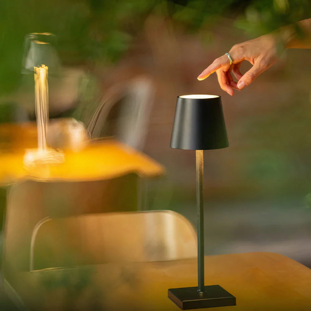 Wireless LED Table Lamp | Rechargeable, Dimmable, IP65 Aluminium