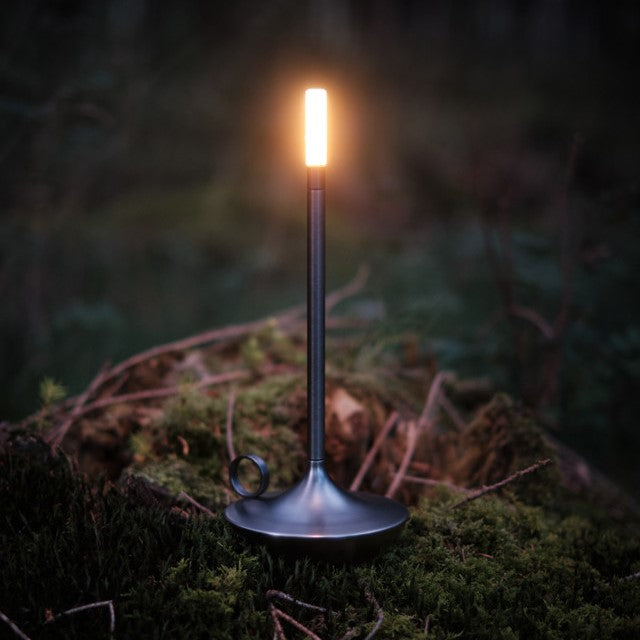 Wireless Scandinavian Candle Lamp | Dimmable LED, Brushed Aluminium