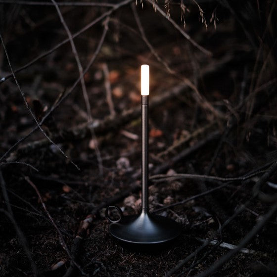 Wireless Scandinavian Candle Lamp | Dimmable LED, Brushed Aluminium