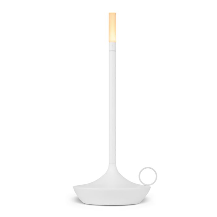 Wireless Scandinavian Candle Lamp | Dimmable LED, Brushed Aluminium