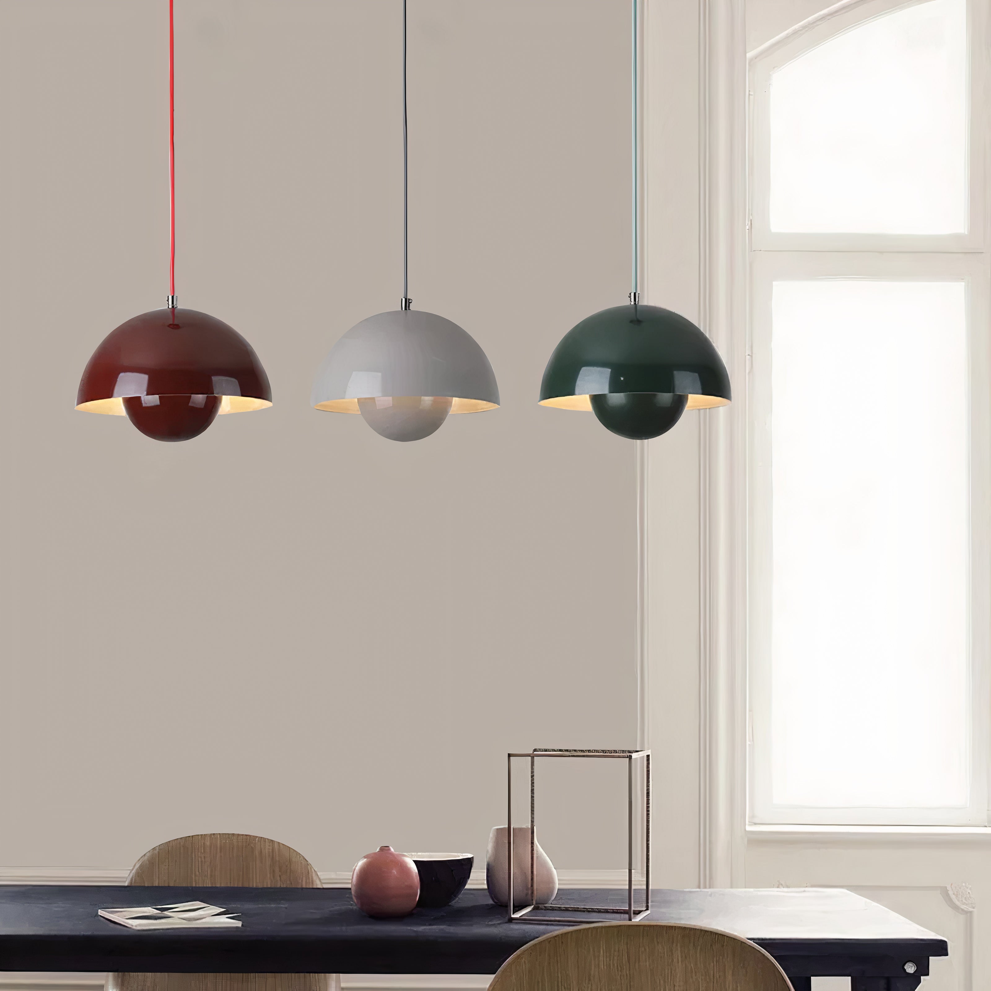Colorful LED Pendant Light | Dimmable, Scandinavian Metal Design