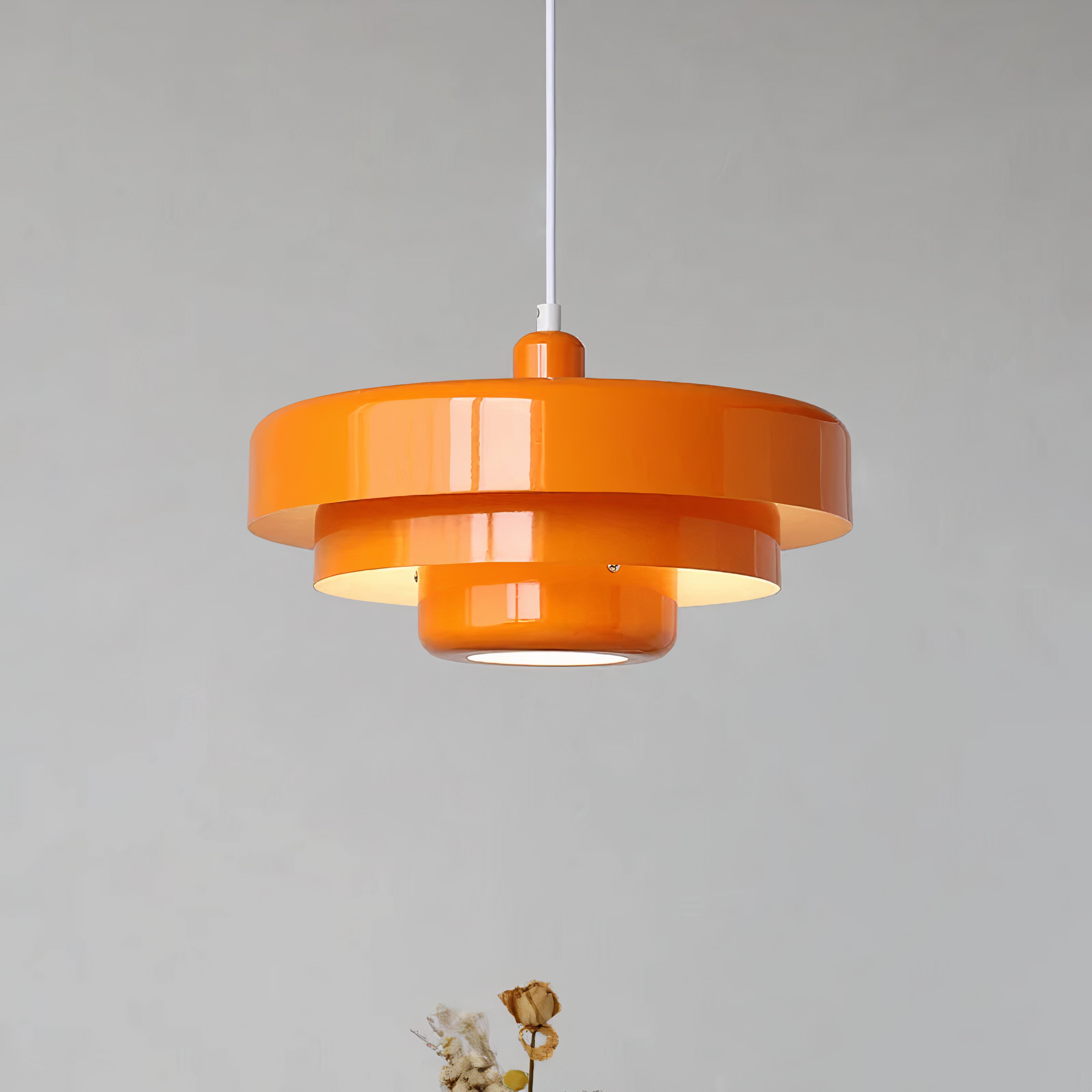 Round Scandinavian Ceiling Light | Metal, E27, Adjustable Pendant