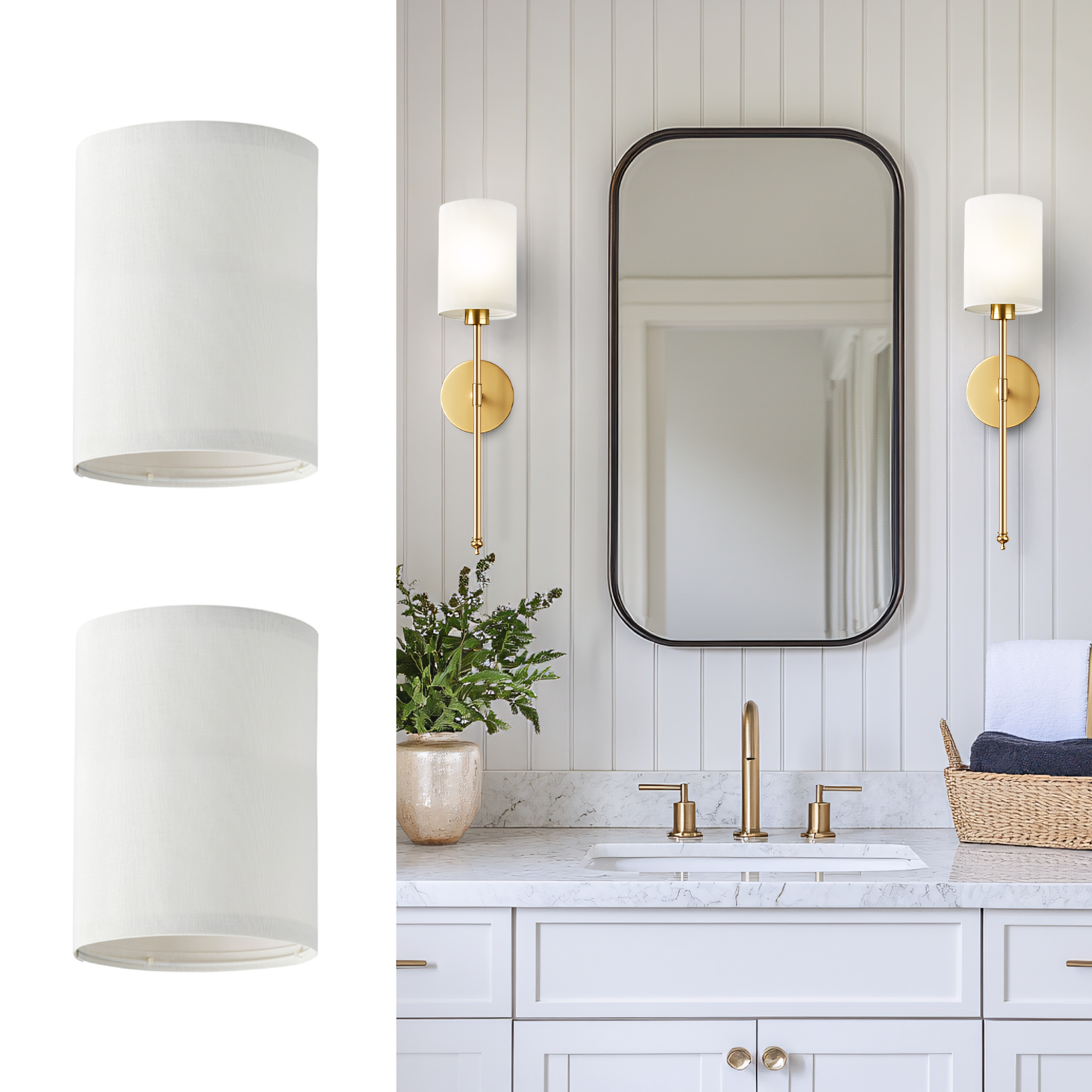 Cylindrical Lamp Shades for Wall Sconces | Set of 2