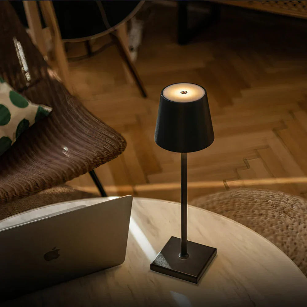 Wireless LED Table Lamp | Rechargeable, Dimmable, IP65 Aluminium