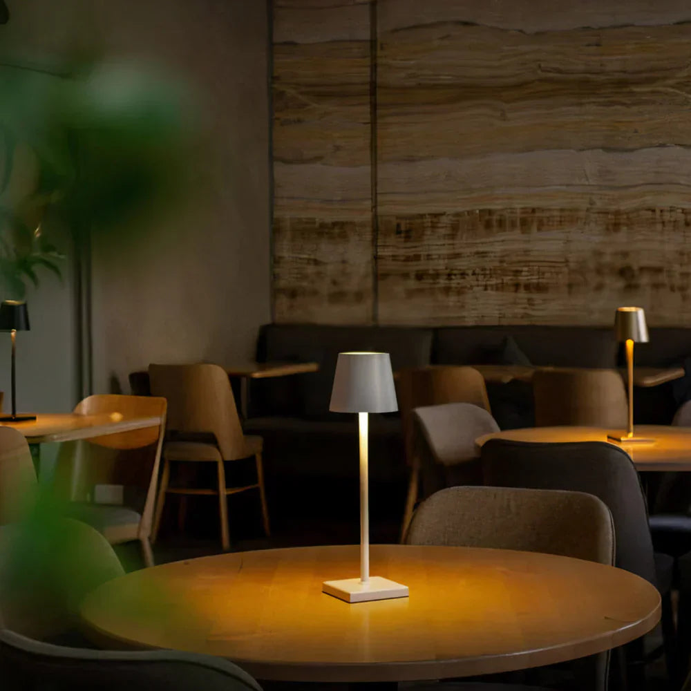 Wireless LED Table Lamp | Rechargeable, Dimmable, IP65 Aluminium