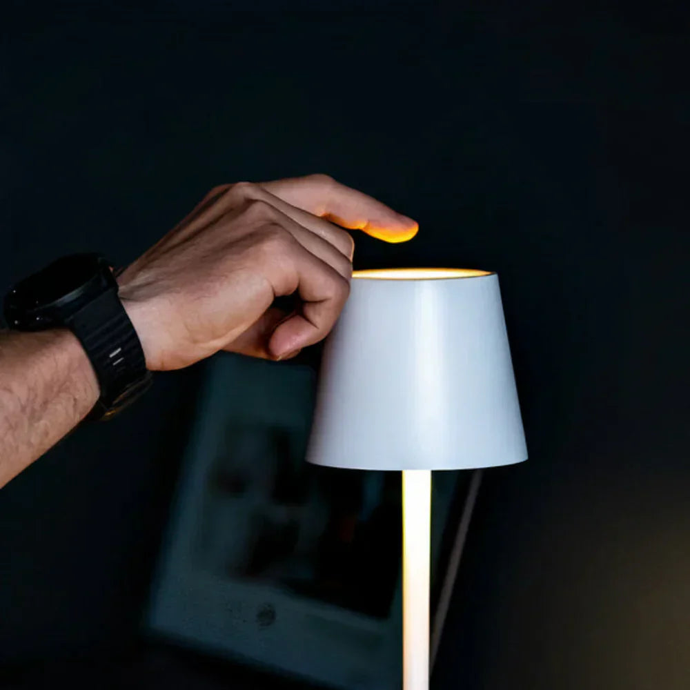 Wireless LED Table Lamp | Rechargeable, Dimmable, IP65 Aluminium