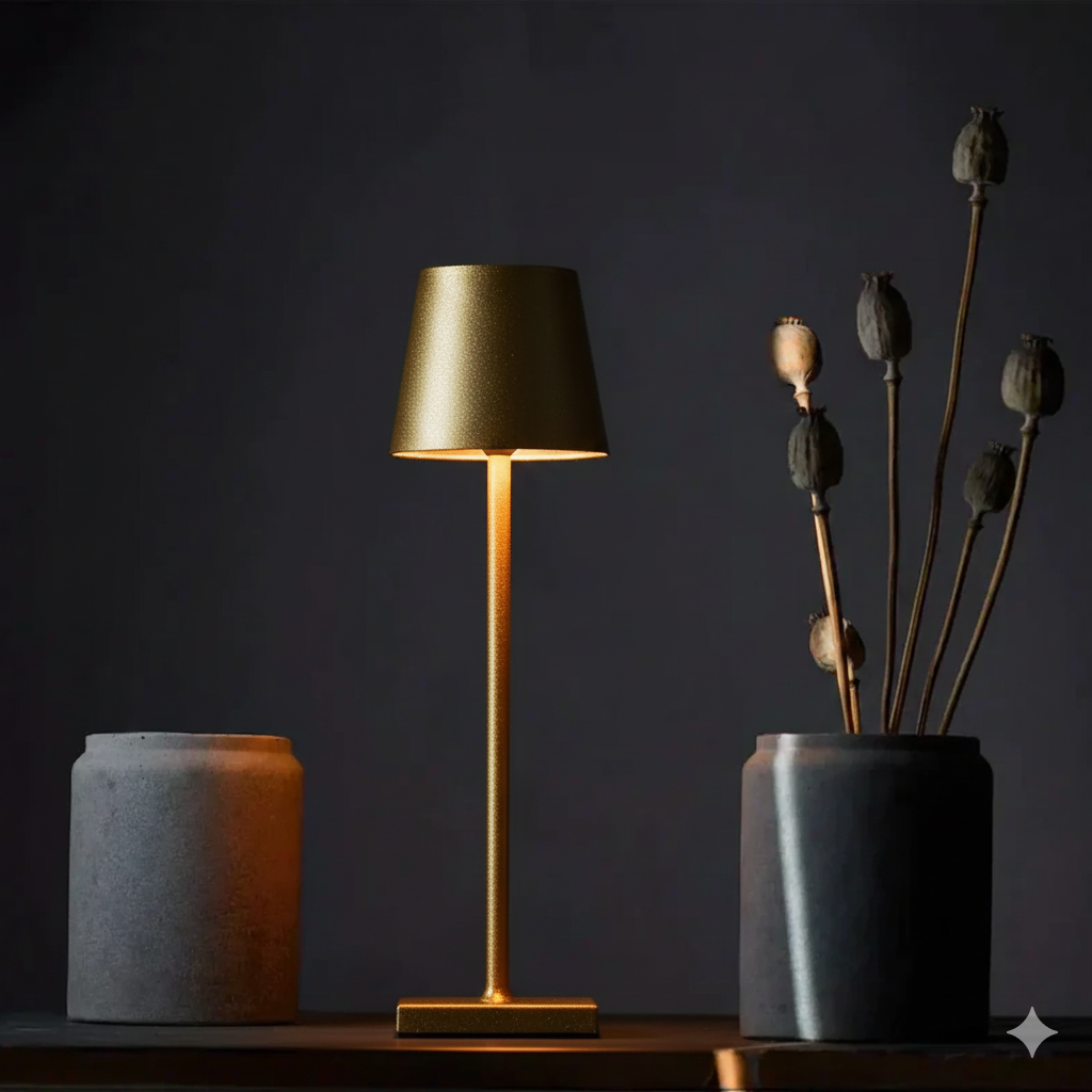 Wireless LED Table Lamp | Rechargeable, Dimmable, IP65 Aluminium