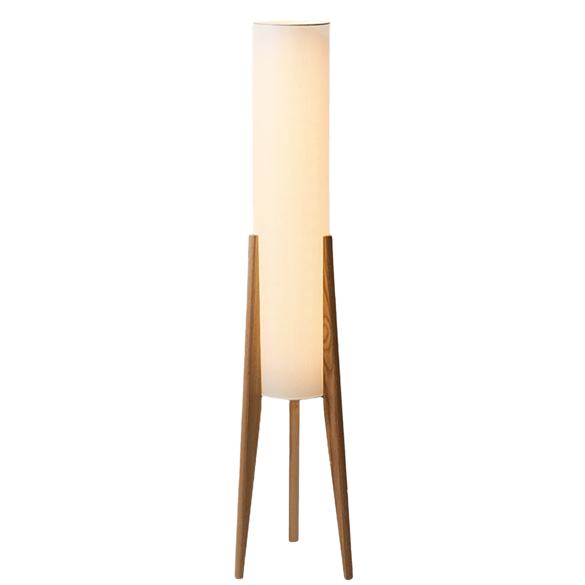 Walnut Wood Floor Lamp with Fabric Shade | Scandinavian Style