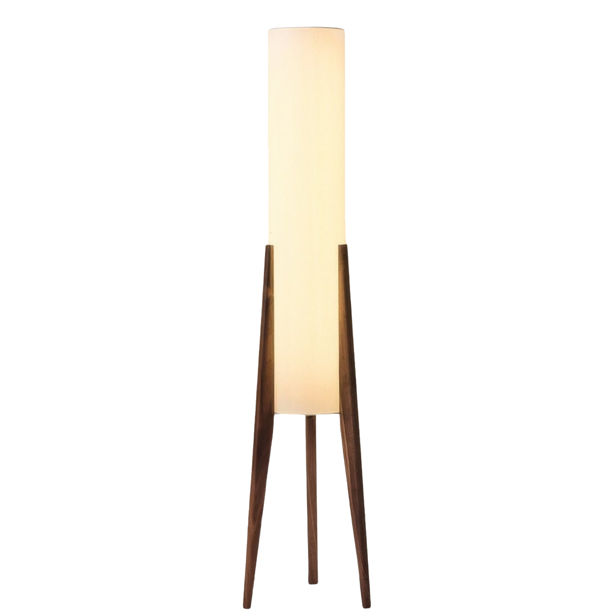 Walnut Wood Floor Lamp with Fabric Shade | Scandinavian Style