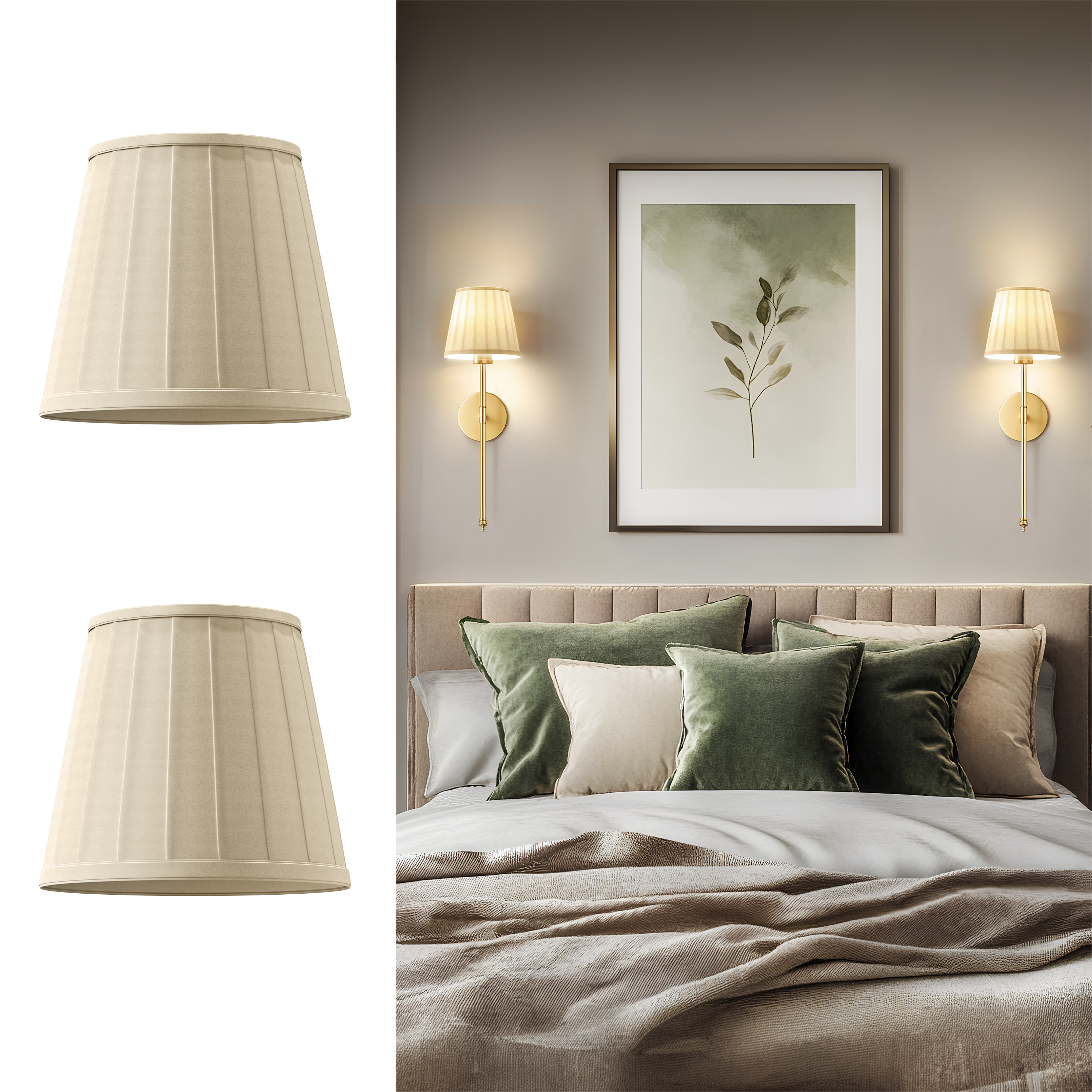 Pleated Lamp Shades for Wall Sconces | Set of 2