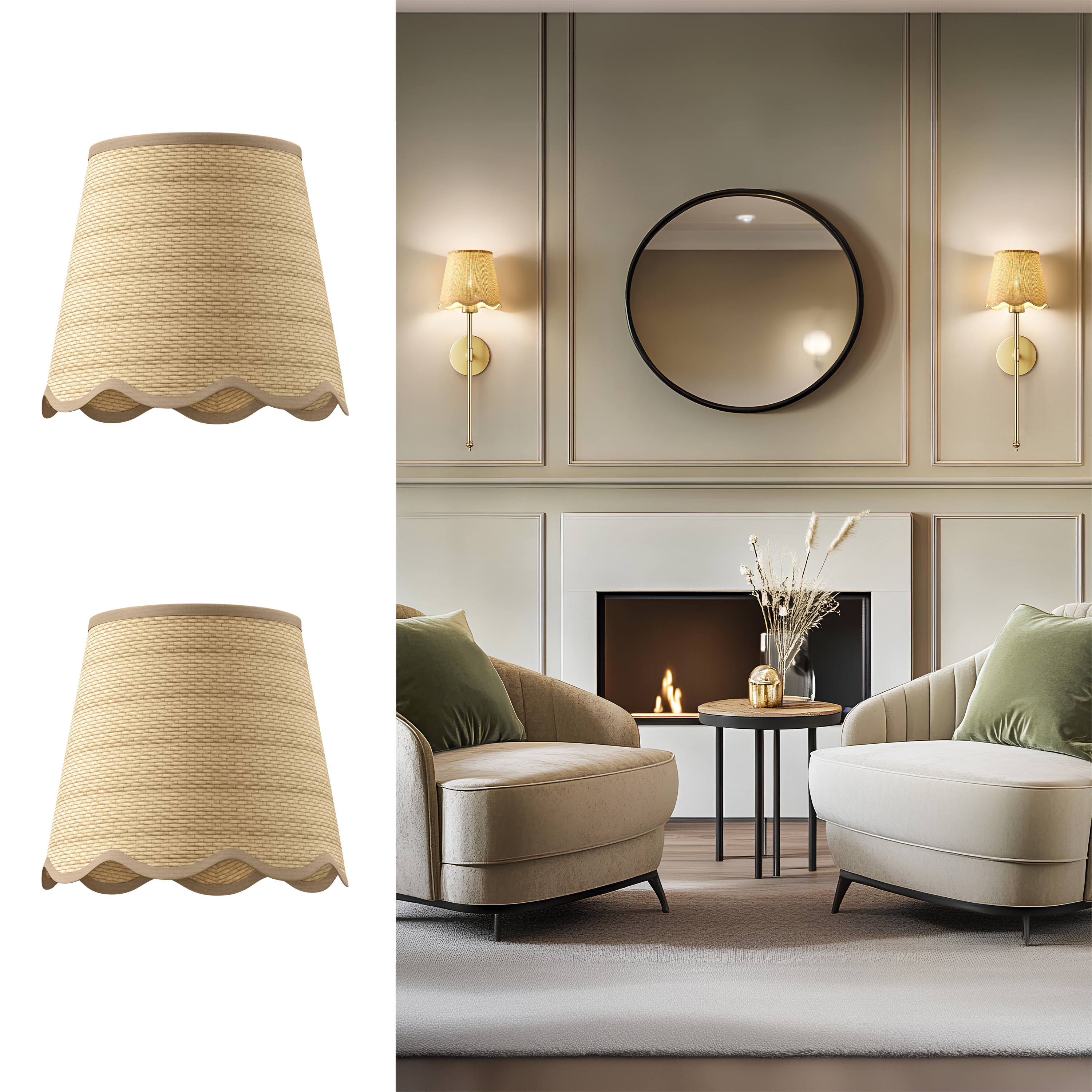 Boho Lamp Shades for Wall Sconces | Set of 2