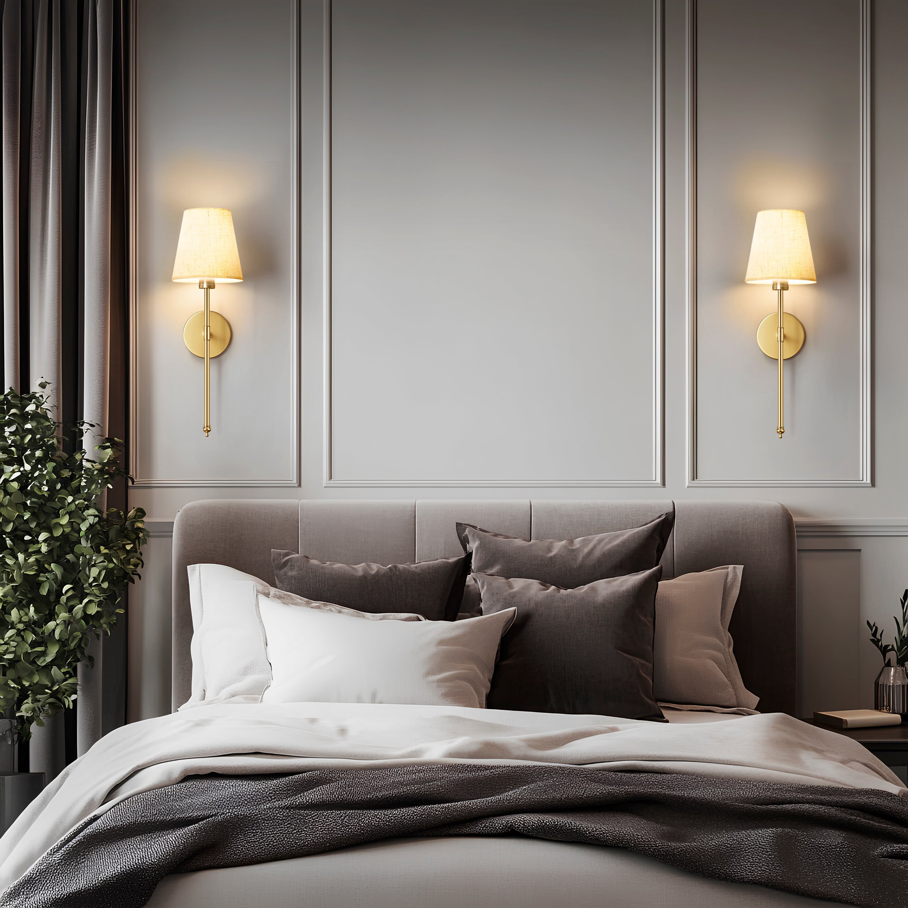 Sand Linen Lamp Shades for Wall Sconces | Set of 2